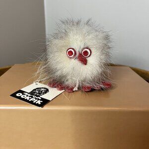 (RARE) Vintage 1960's Ookpik Furry Little Arctic Grey White Owl with Tag